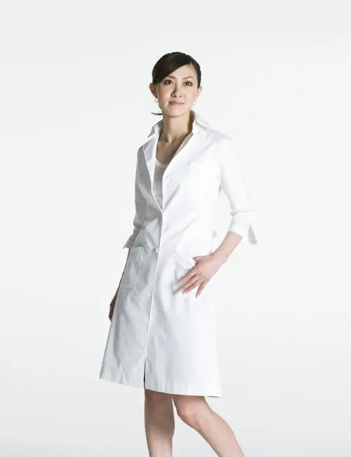 ストレッチ レディースドクターコート おしゃれ白衣のプロフェッサーズラウンド公式通販