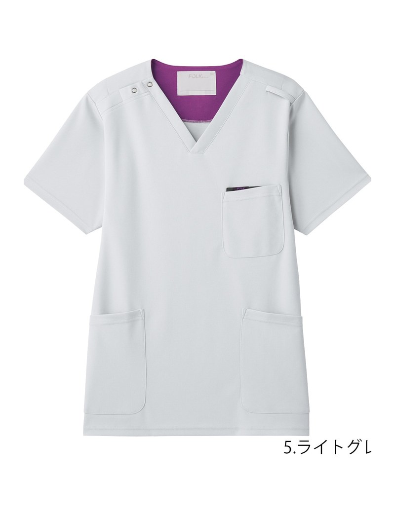 7095SC / フォーク ニットスクラブ | おしゃれ白衣のプロフェッサーズ